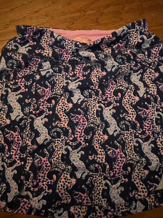 Lilly Pulitzer Dresses & Skirts - Lilly Pulitzer Navy Skirt with Pink and Light Blue Leopard Athletic skirt